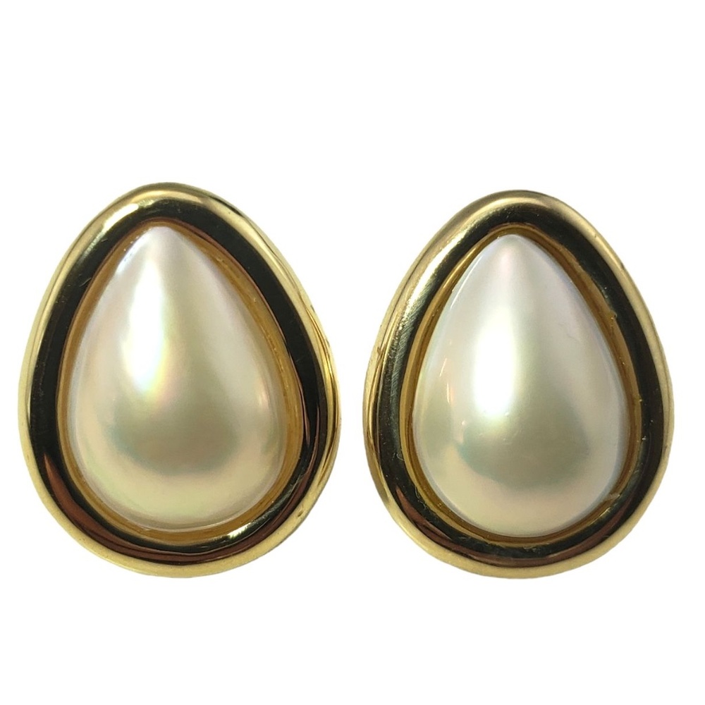 Vintage 14 Karat Yellow Gold Pearl Earrings #13063